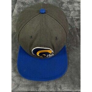 LA Los Angeles Rams New Era 9FIFTY Snapback Hat Blue Gray Vintage Helmet Logo.